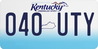 KY license plate 040UTY