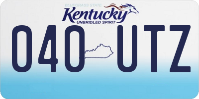 KY license plate 040UTZ