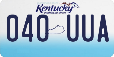 KY license plate 040UUA