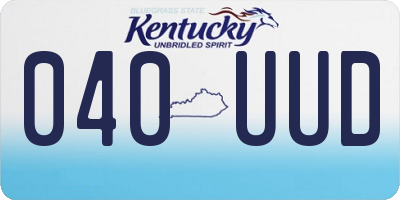 KY license plate 040UUD