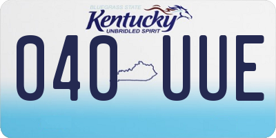 KY license plate 040UUE