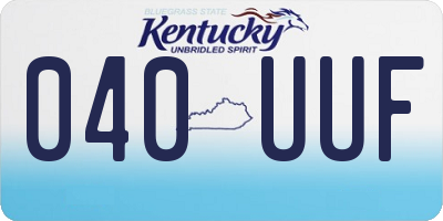 KY license plate 040UUF