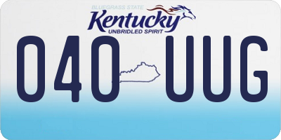 KY license plate 040UUG