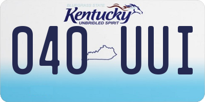 KY license plate 040UUI