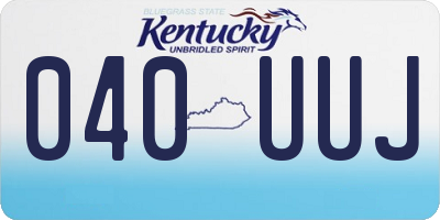 KY license plate 040UUJ