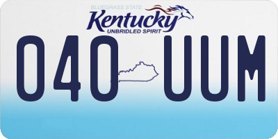 KY license plate 040UUM