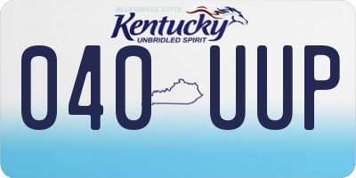 KY license plate 040UUP