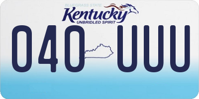 KY license plate 040UUU