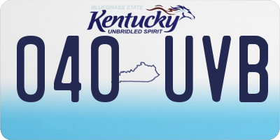 KY license plate 040UVB