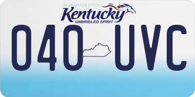 KY license plate 040UVC