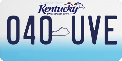 KY license plate 040UVE