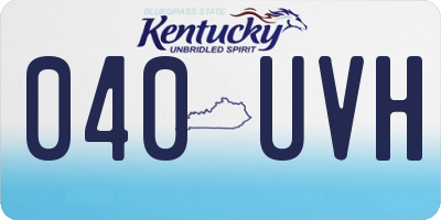 KY license plate 040UVH
