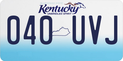 KY license plate 040UVJ