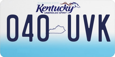 KY license plate 040UVK