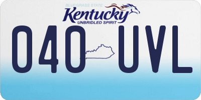 KY license plate 040UVL