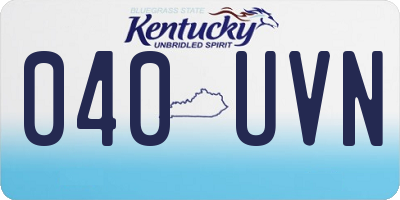 KY license plate 040UVN