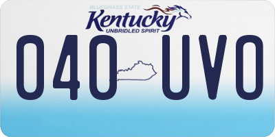 KY license plate 040UVO