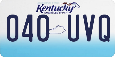 KY license plate 040UVQ
