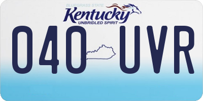KY license plate 040UVR