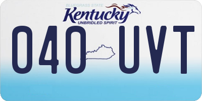 KY license plate 040UVT