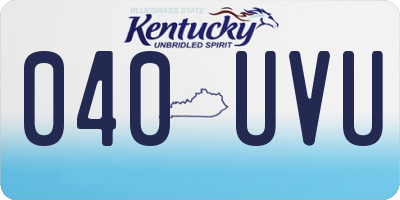 KY license plate 040UVU