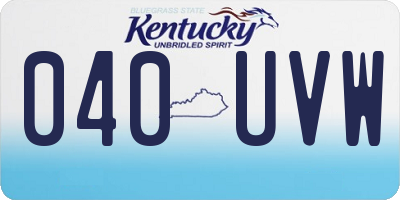 KY license plate 040UVW