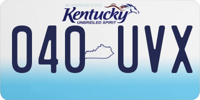 KY license plate 040UVX
