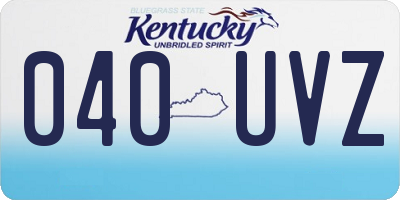 KY license plate 040UVZ
