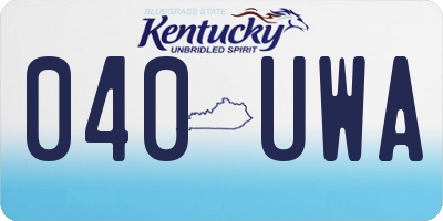 KY license plate 040UWA