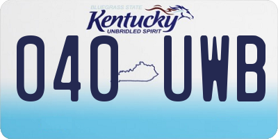 KY license plate 040UWB