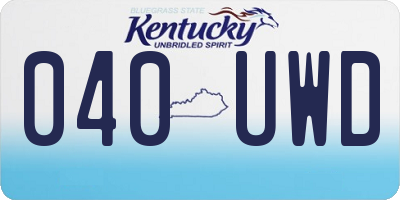 KY license plate 040UWD