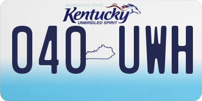 KY license plate 040UWH