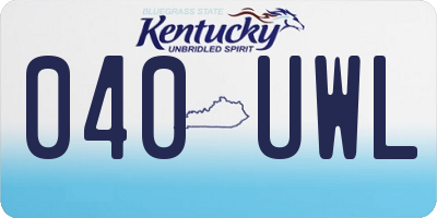 KY license plate 040UWL