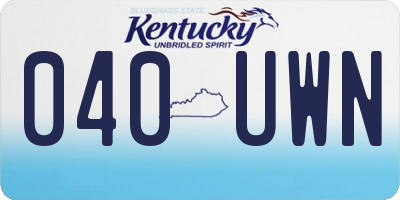 KY license plate 040UWN