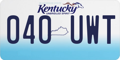 KY license plate 040UWT