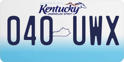 KY license plate 040UWX