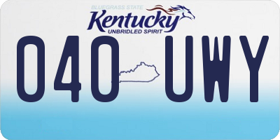 KY license plate 040UWY