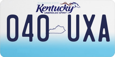 KY license plate 040UXA