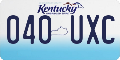 KY license plate 040UXC