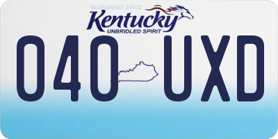 KY license plate 040UXD