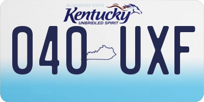 KY license plate 040UXF