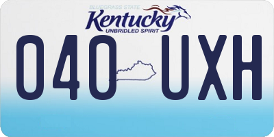 KY license plate 040UXH