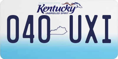 KY license plate 040UXI