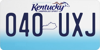 KY license plate 040UXJ