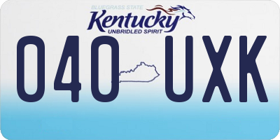 KY license plate 040UXK