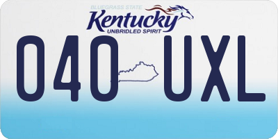 KY license plate 040UXL