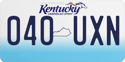 KY license plate 040UXN