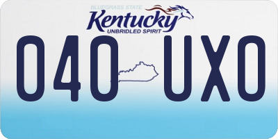 KY license plate 040UXO