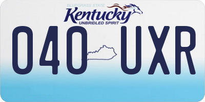 KY license plate 040UXR