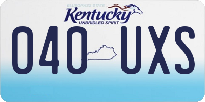 KY license plate 040UXS